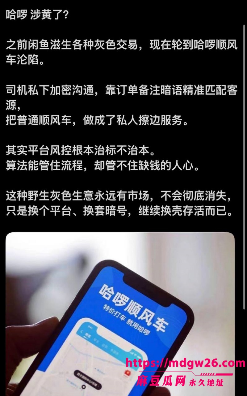 哈啰顺风车涉黄翻车28