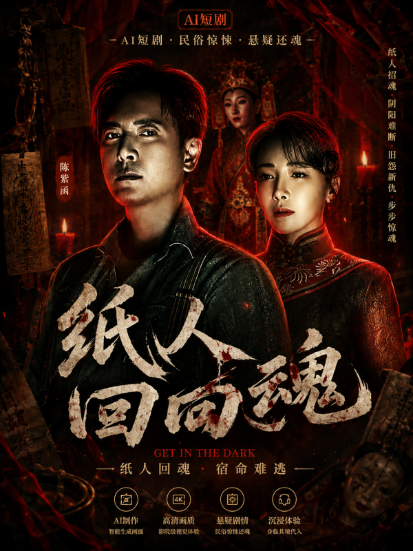 Paper Doll Returns: Chen Zihan, Wei Lu, Wang Zizhen. A woman is possessed by a paper doll; their bodies become entangled, and their desire intensifies. A thrilling and ambiguous scene unfolds in an AI short drama. AI adult content includes ghost stories and secretive, passionate tales that will keep you on the edge of your seat.