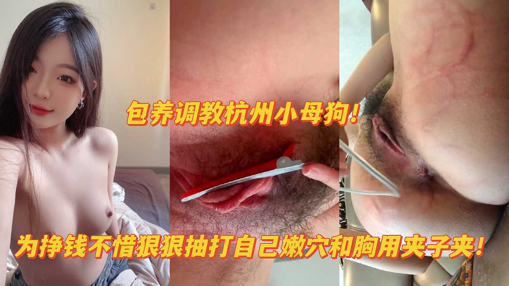 【抽打骚逼】变态母狗虐阴边哭边打逼都打肿了尿尿都痛 的封面
