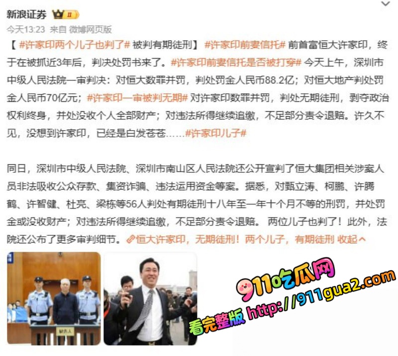 万亿地产大亨 许家印 深圳被判无期 照片10