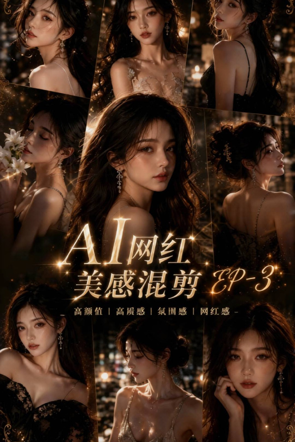 Плакат для AI网红美颜感音画混剪 AI成人版 EP-3