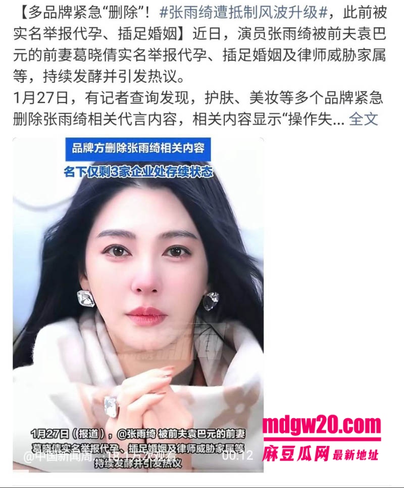 内地女明星张雨绮再被点名 被葛晓倩再次公开发文直指张雨绮代孕 因深陷争议彻底和影视圈无缘