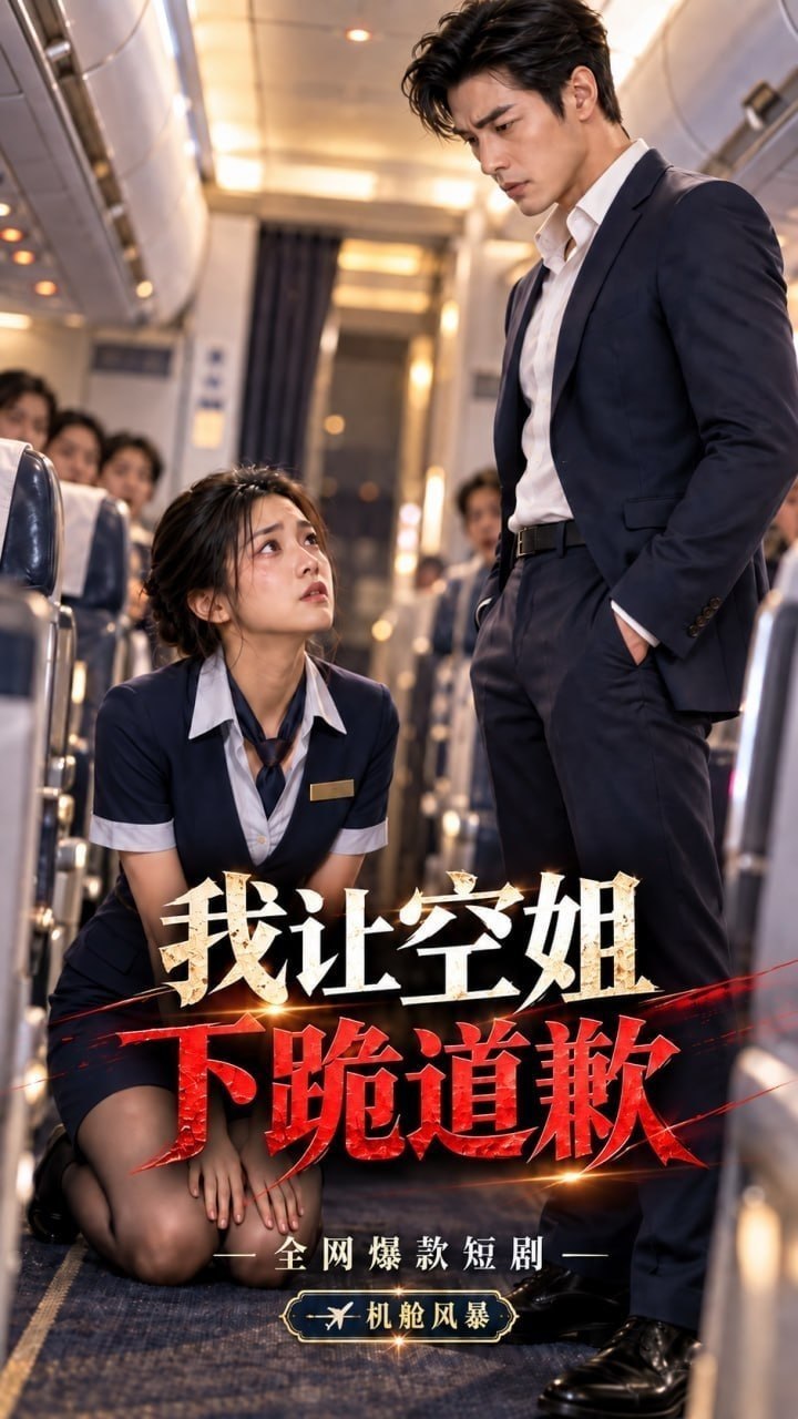 AI成人短剧 我让空姐下跪道歉 第4集 万米高空上的特殊服务激情肉欲的交合释放