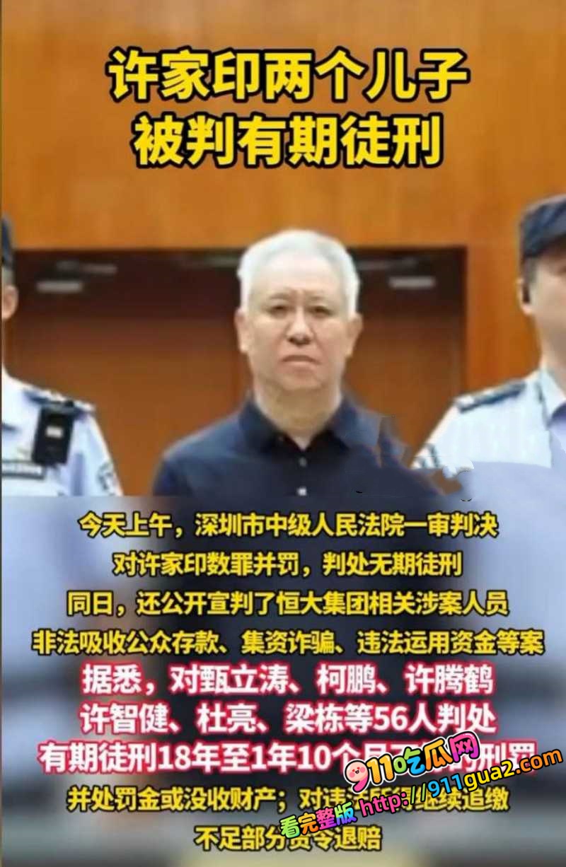 万亿地产大亨 许家印 深圳被判无期 照片1