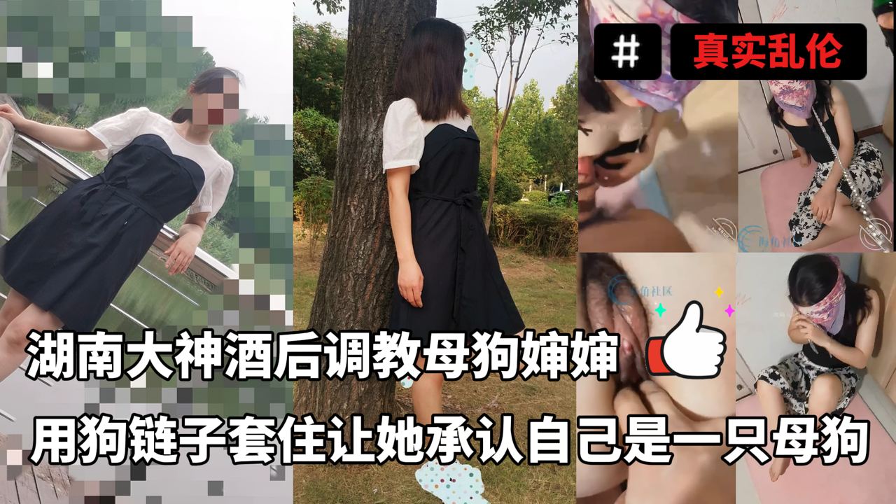湖南大神酒后调教母狗婶婶，用狗链子套住婶婶脖子，用小皮鞭抽打她，让她承认自己是一只母狗 のポスター